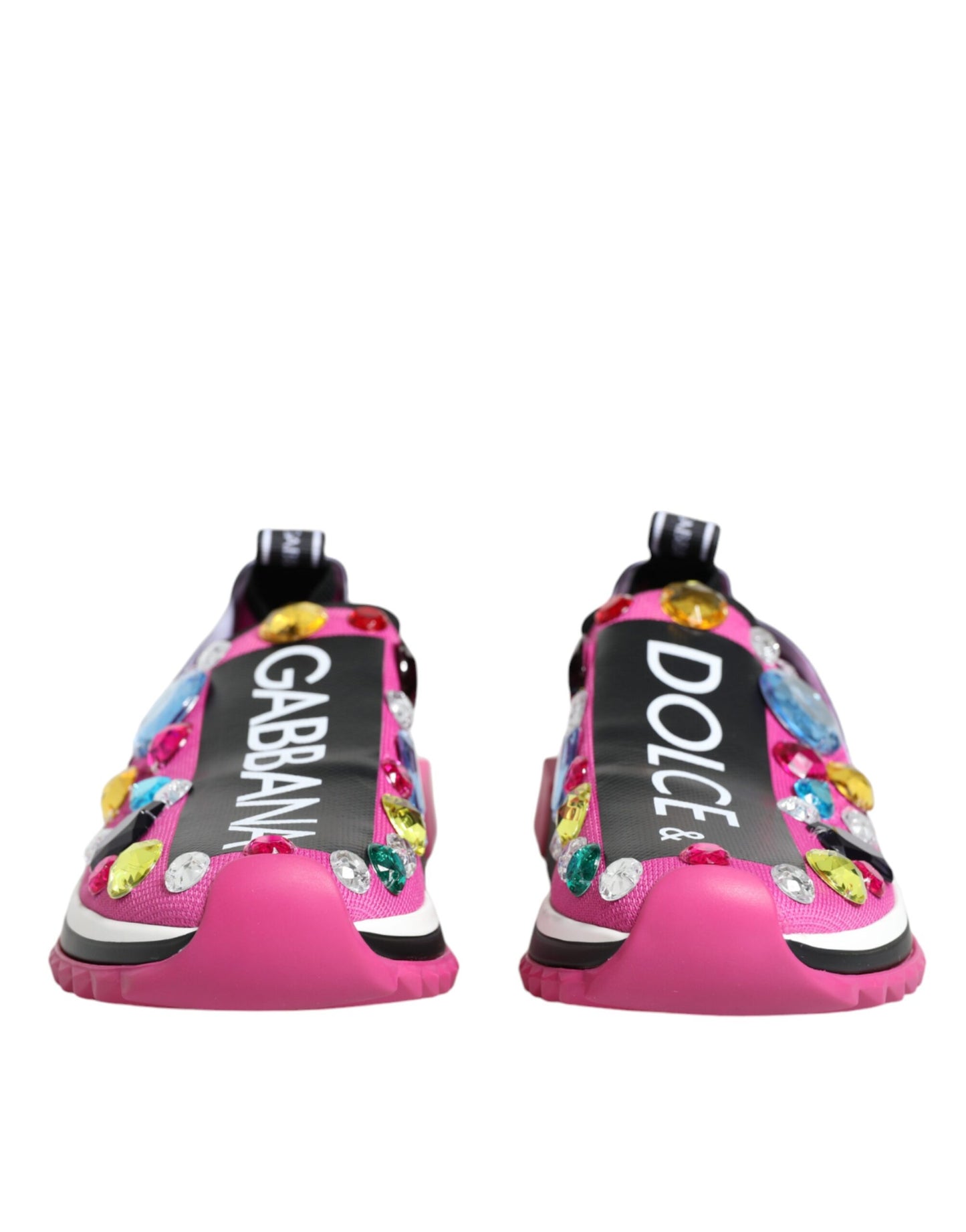 Dolce & Gabbana Pink Sorrento Crystals Low Top Sneakers Shoes Dolce & Gabbana