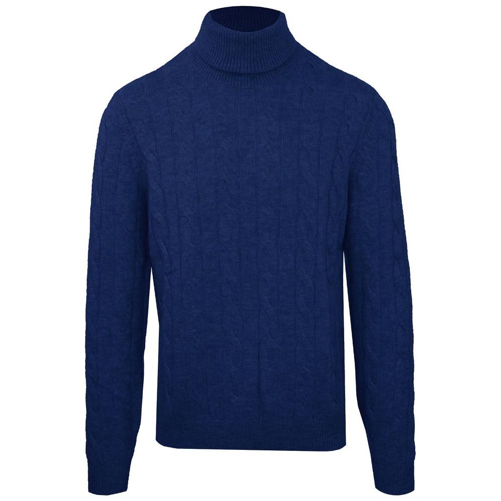 Malo Blue Wool Men's Turtleneck Sweater Malo