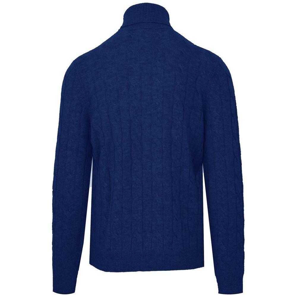 Malo Blue Wool Men's Turtleneck Sweater Malo