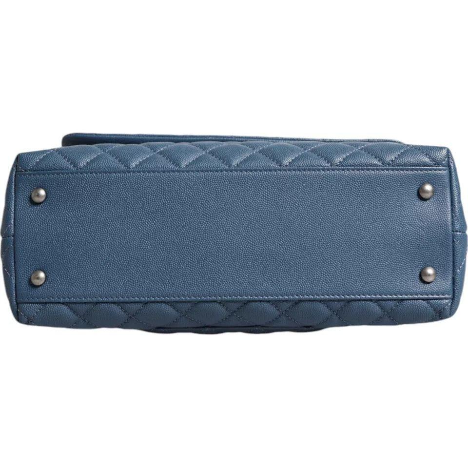 Chanel Dark Blue Flap Top Medium Coco Handle Bag Chanel