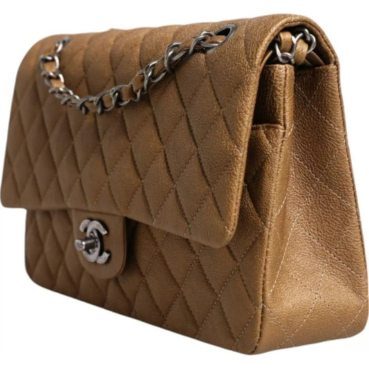 Chanel Dark Gold Medium Classic Double Flap Ruthenium Shoulder Bag Chanel