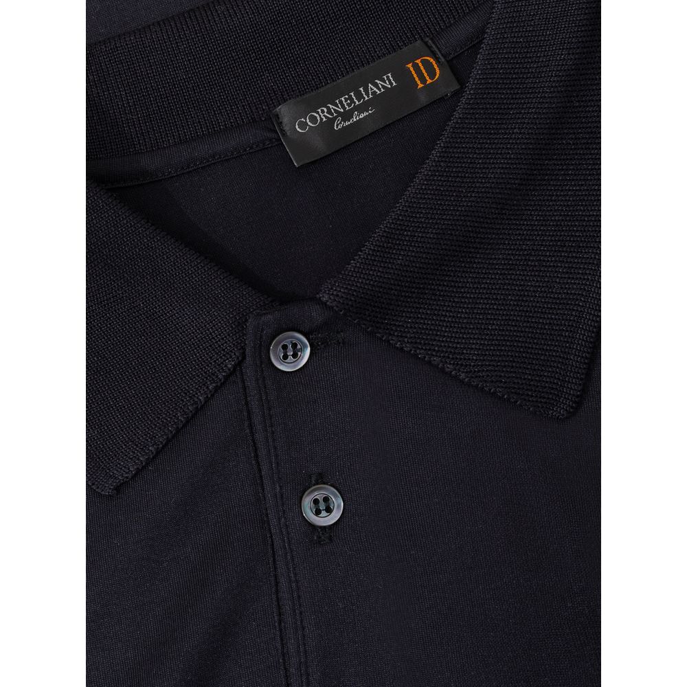 Corneliani Black Silk Polo Shirt Corneliani