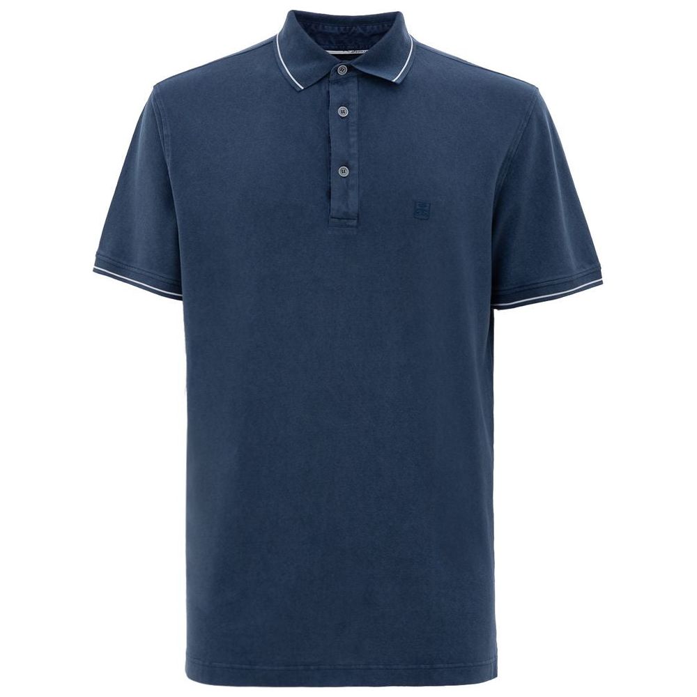 Corneliani Navy Blue Cotton Polo Shirt Corneliani