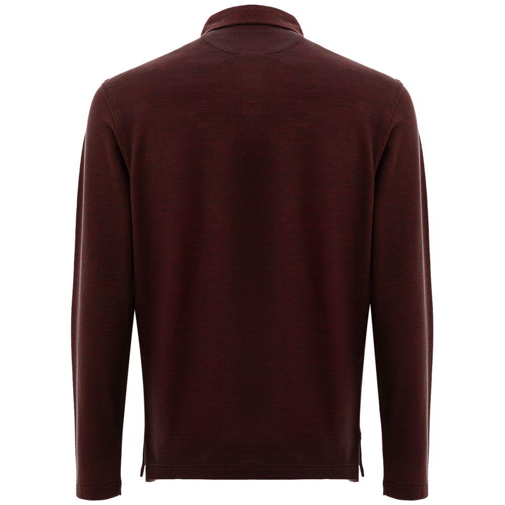 Corneliani Bordeaux Wool Polo Shirt Corneliani