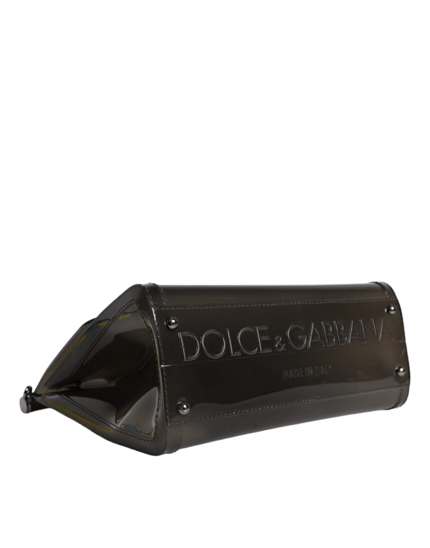 Dolce & Gabbana Black PVC SICILY Logo Tote Top Handle Bag Dolce & Gabbana