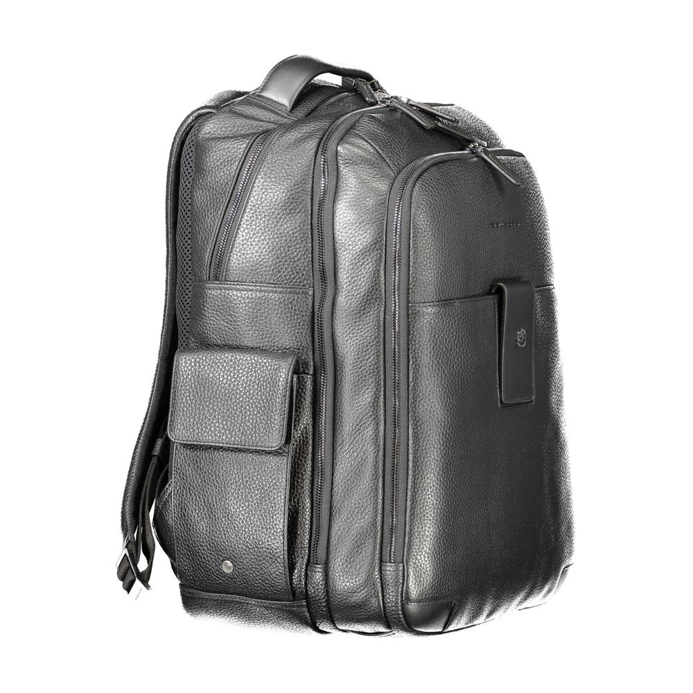 Piquadro Black Leather Backpack Piquadro