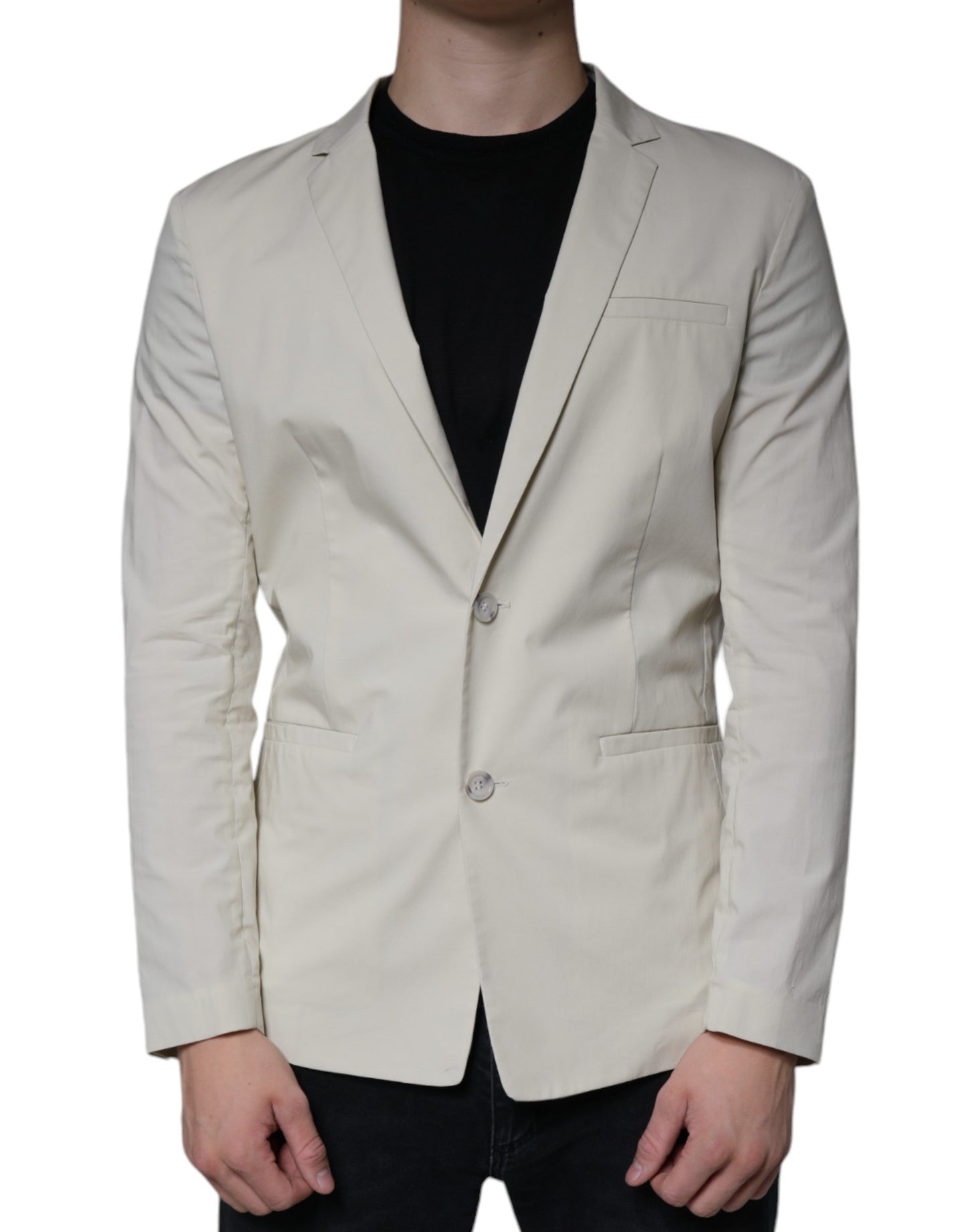 Paolo Pecora Milano Beige Single Breasted Dress Formal Coat Blazer Paolo Pecora Milano