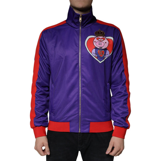 Dolce & Gabbana Purple YEAR OF THE PIG Full Zip Bomber Jacket Dolce & Gabbana