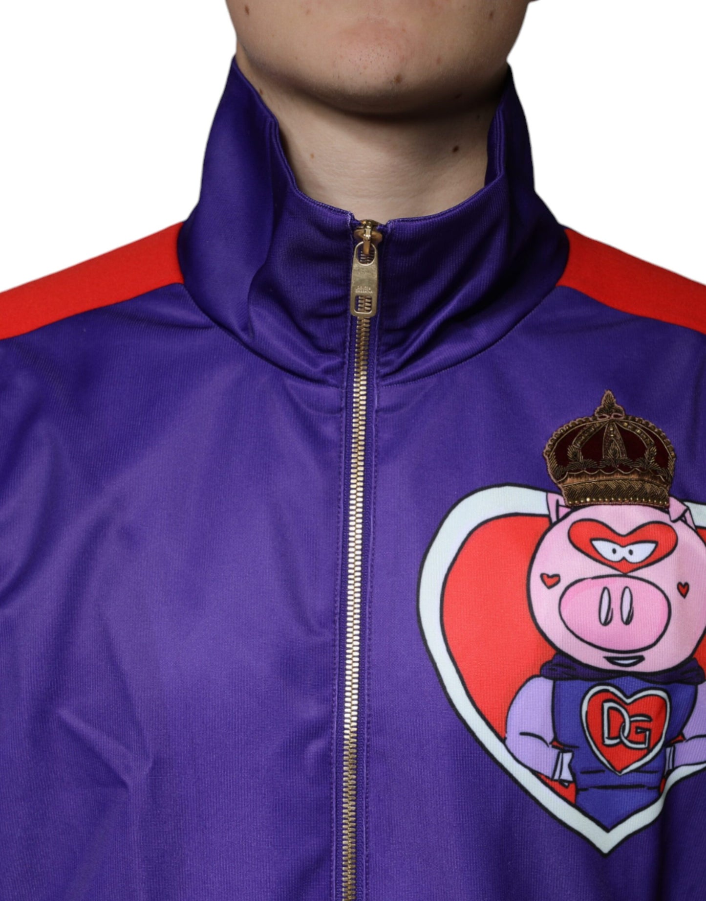 Dolce & Gabbana Purple YEAR OF THE PIG Full Zip Bomber Jacket Dolce & Gabbana