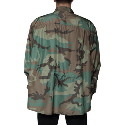 Dolce & Gabbana Multicolor Camouflage Button Down Shirt 1728,67345645728,Clothing,Dolce & Gabbana,IT43 | 2XL,Material: 90% Polyester 10% Nylon,Men,Multicolor,Pattern - Shirts - Clothing,Preowned / Defect,Shirts - Clothing,Shirts - Men - Clothing