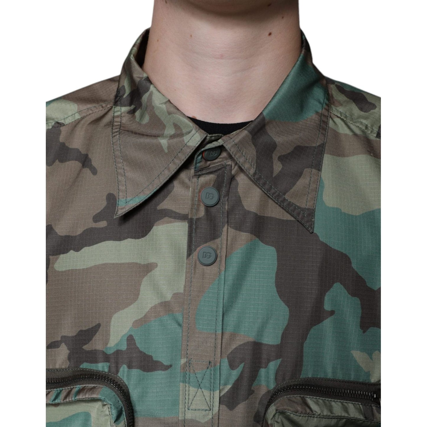 Dolce & Gabbana Multicolor Camouflage Button Down Shirt Dolce & Gabbana