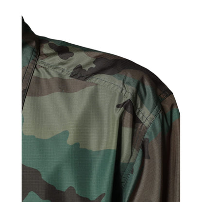 Dolce & Gabbana Multicolor Camouflage Button Down Shirt 1728,67345645728,Clothing,Dolce & Gabbana,IT43 | 2XL,Material: 90% Polyester 10% Nylon,Men,Multicolor,Pattern - Shirts - Clothing,Preowned / Defect,Shirts - Clothing,Shirts - Men - Clothing