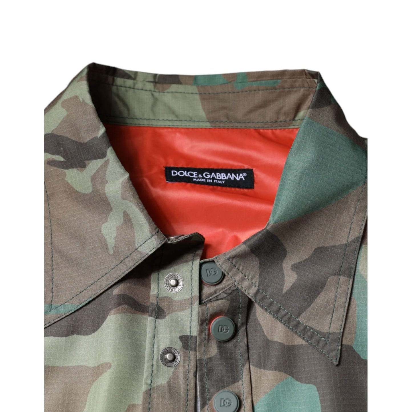 Dolce & Gabbana Multicolor Camouflage Button Down Shirt 1728,67345645728,Clothing,Dolce & Gabbana,IT43 | 2XL,Material: 90% Polyester 10% Nylon,Men,Multicolor,Pattern - Shirts - Clothing,Preowned / Defect,Shirts - Clothing,Shirts - Men - Clothing