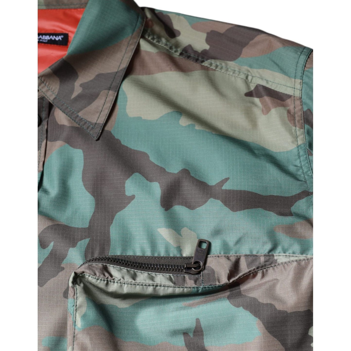 Dolce & Gabbana Multicolor Camouflage Button Down Shirt 1728,67345645728,Clothing,Dolce & Gabbana,IT43 | 2XL,Material: 90% Polyester 10% Nylon,Men,Multicolor,Pattern - Shirts - Clothing,Preowned / Defect,Shirts - Clothing,Shirts - Men - Clothing