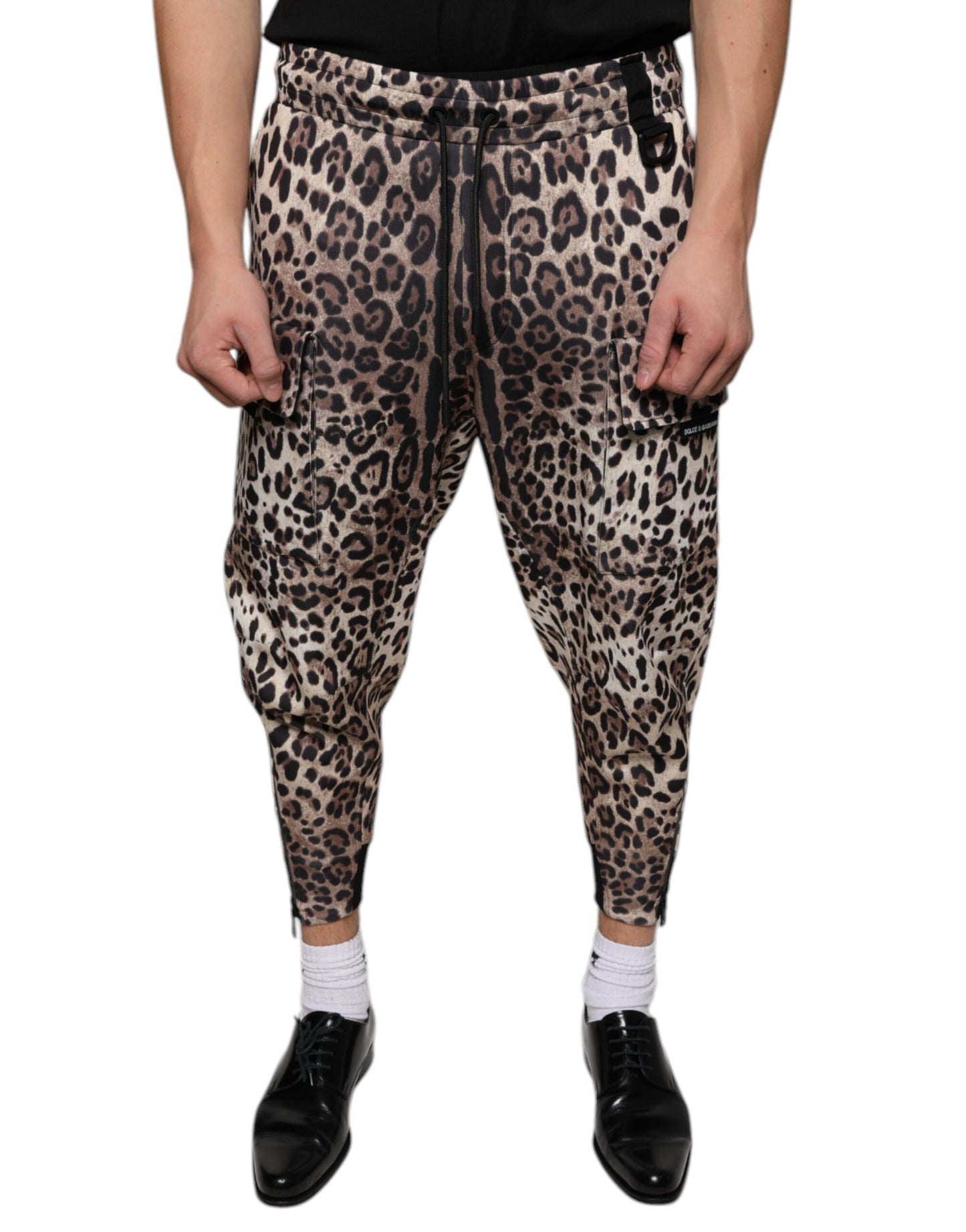 Dolce & Gabbana Brown Leopard Polyester Jogger Pants Dolce & Gabbana