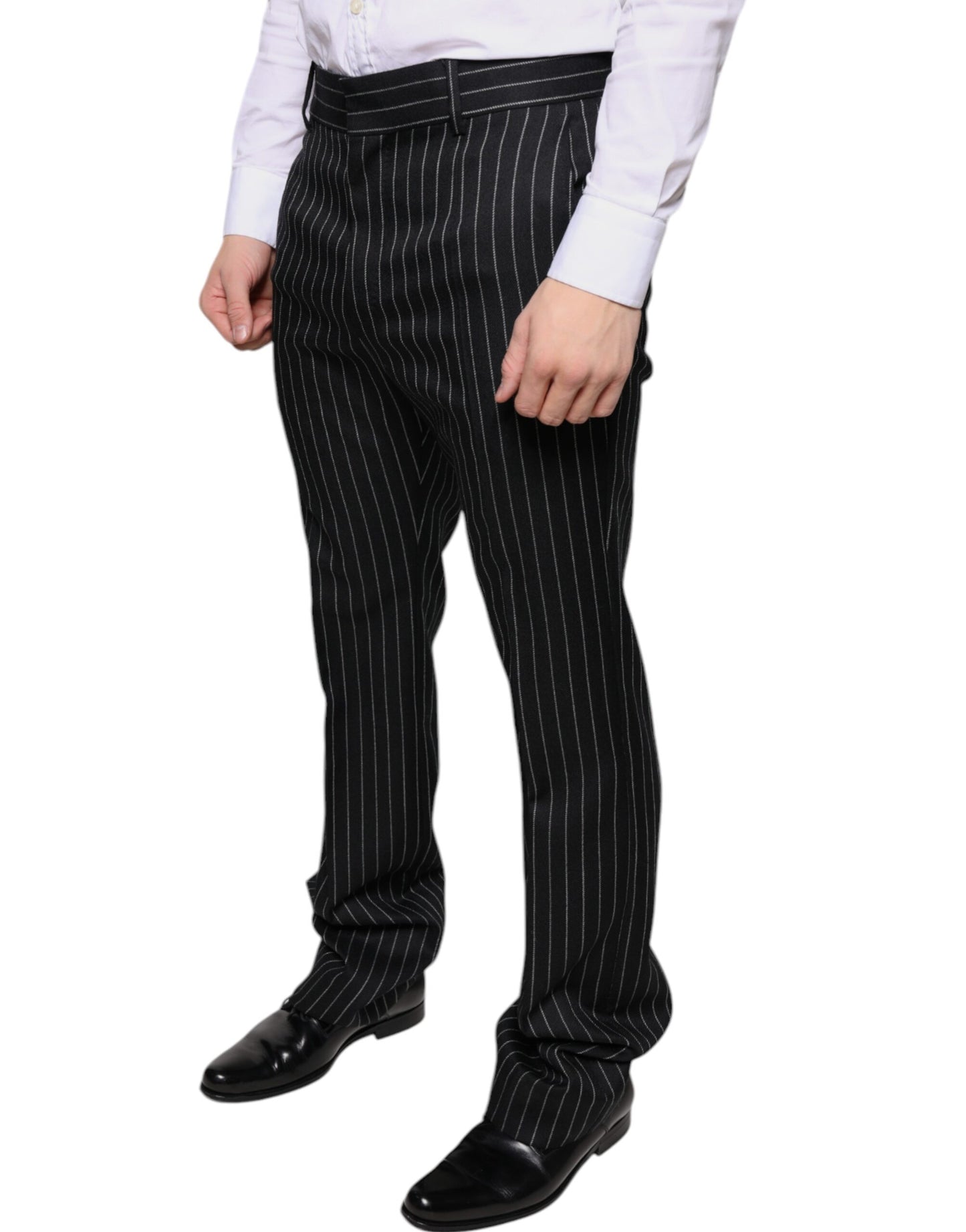 Dolce & Gabbana Black Stripes Skinny Men Dress Pants Dolce & Gabbana