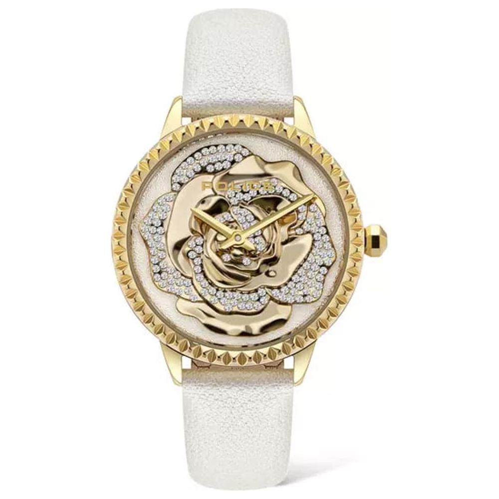 Police White Leather Watch Police