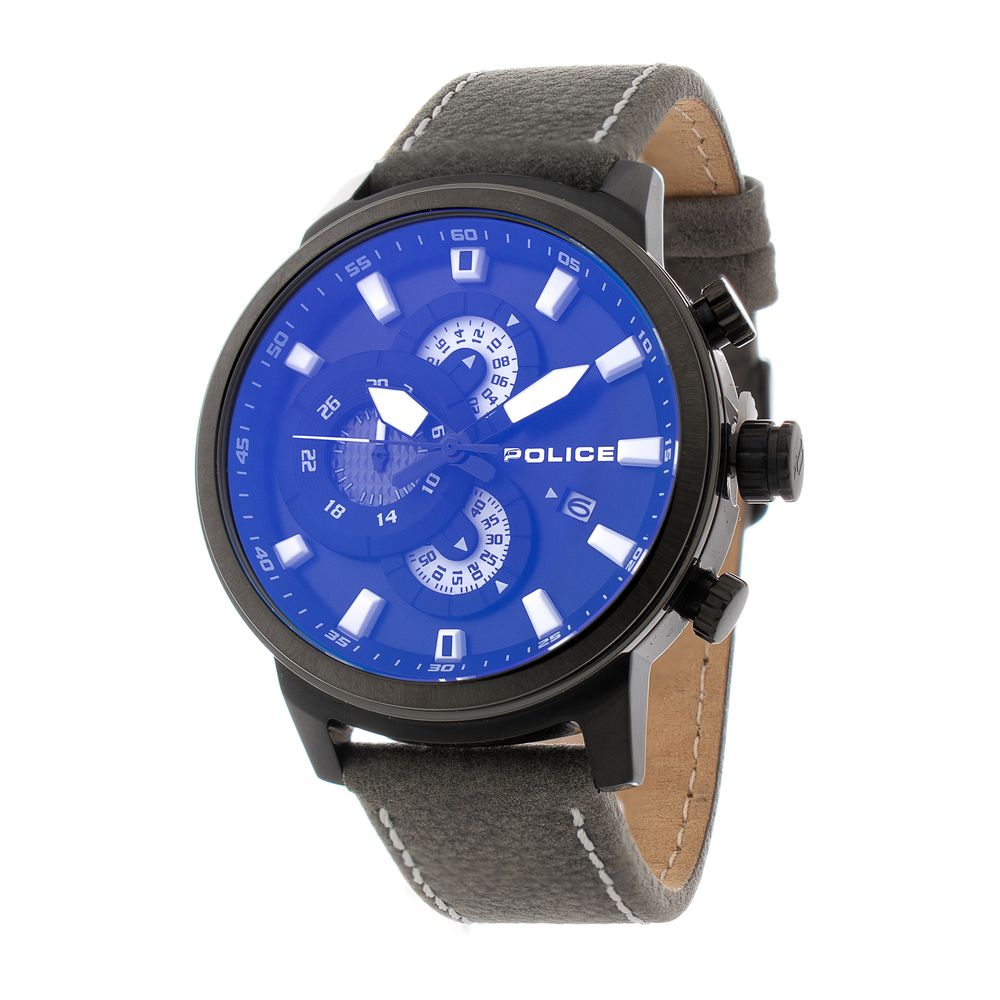 Police Gray Leather Dress Watch