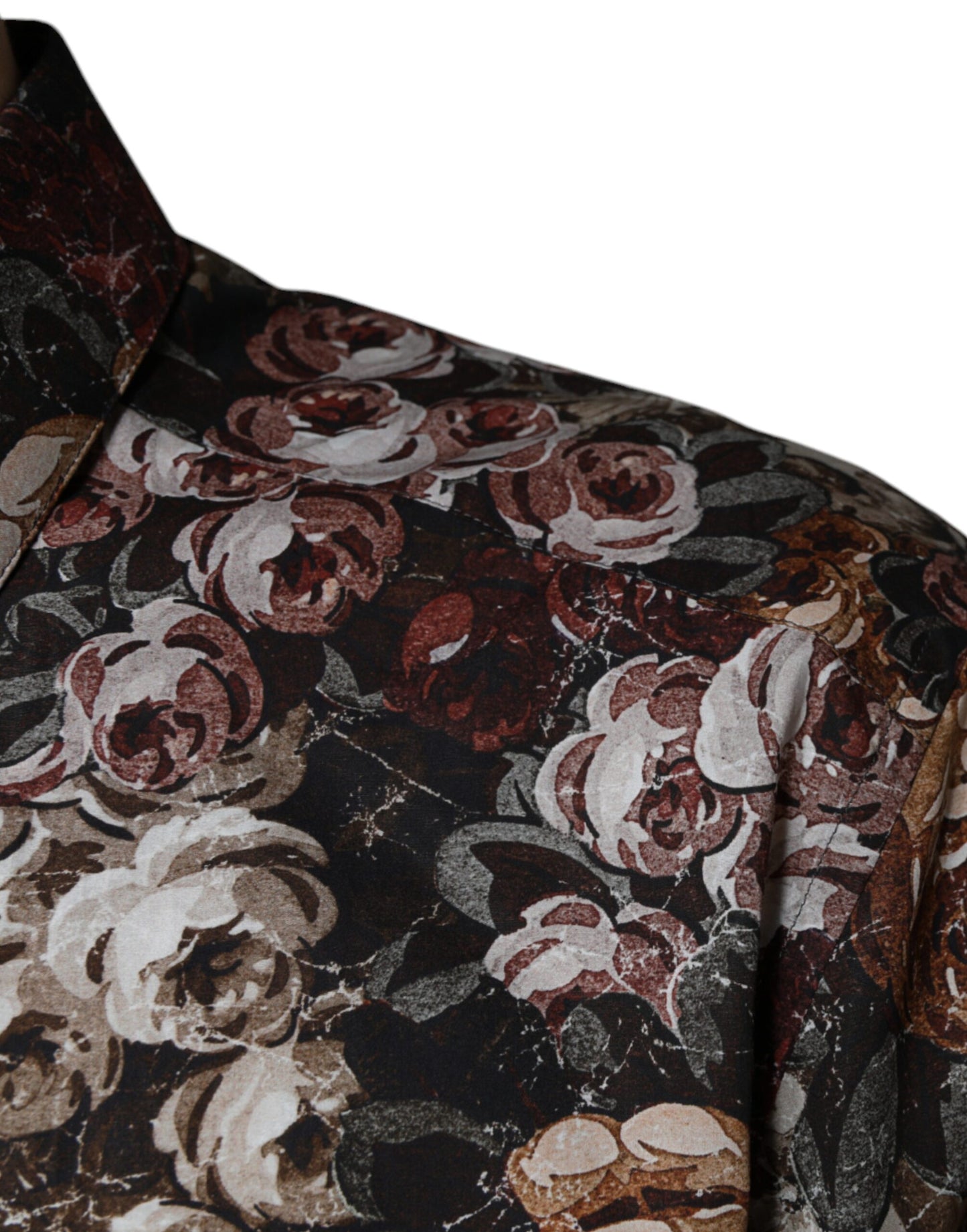 Dolce & Gabbana Multicolor Floral Cotton Men Dress GOLD Shirt Dolce & Gabbana