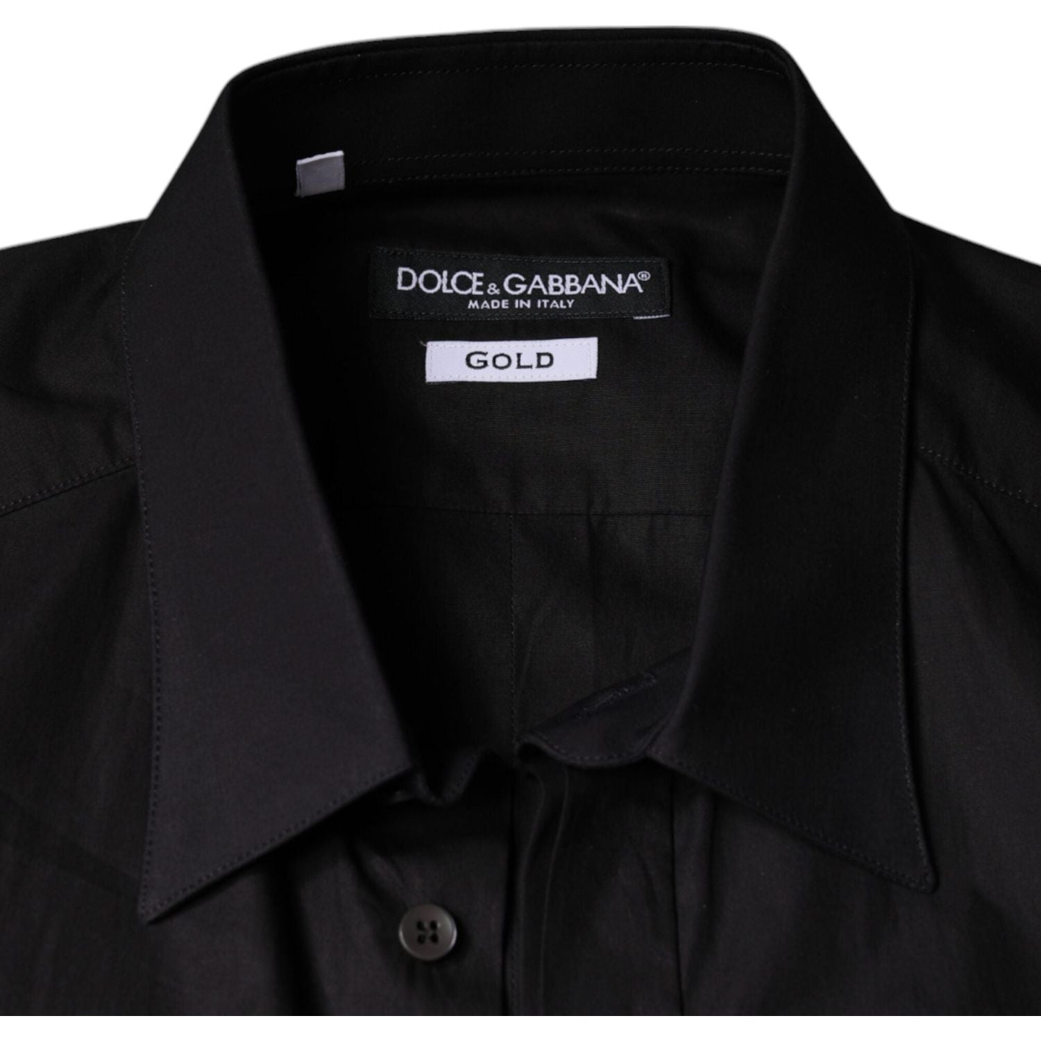 Dolce & Gabbana Black King Crown Embroidered GOLD Dress Shirt