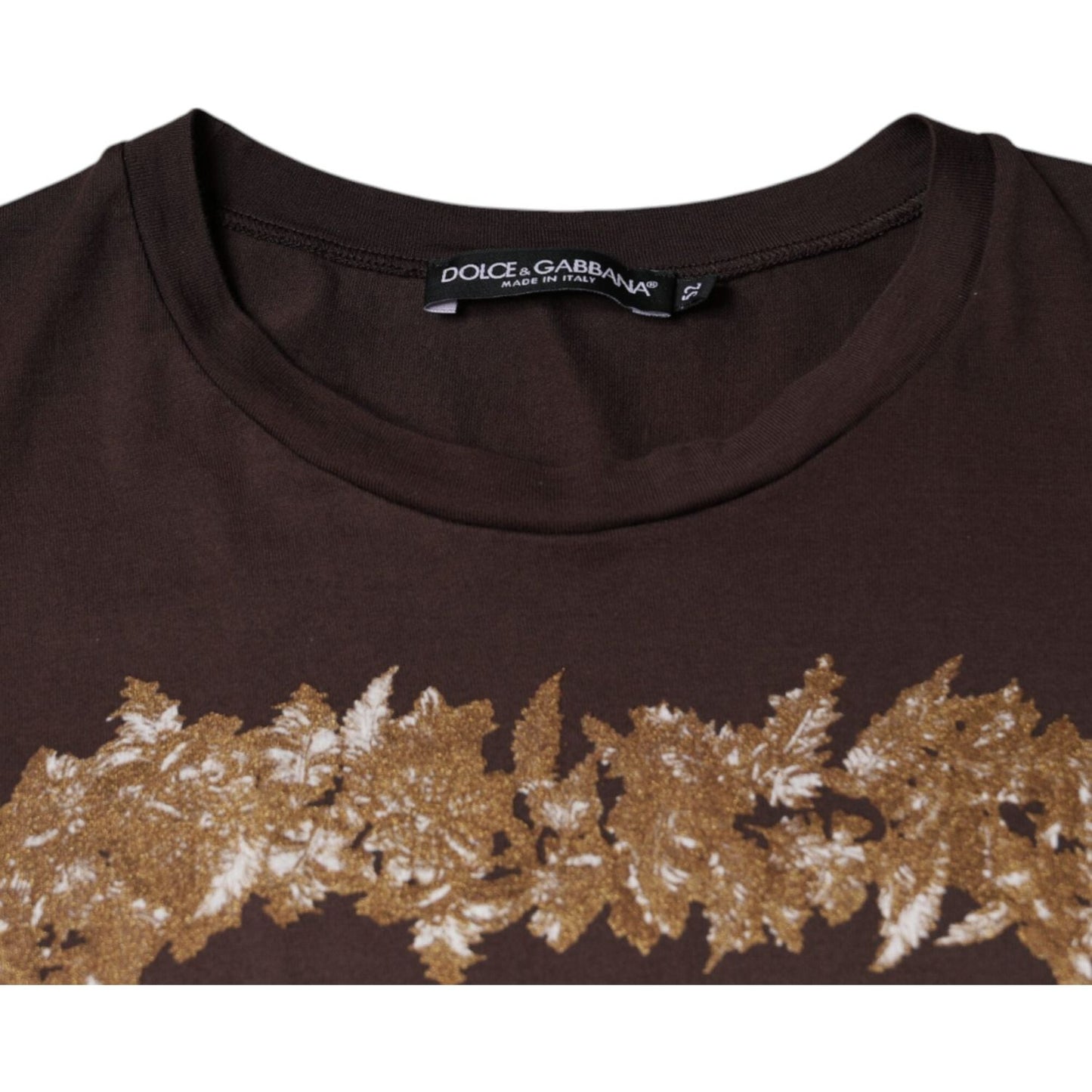 Dolce & Gabbana Brown New Year 2015 Cotton Crew Neck T-shirt Dolce & Gabbana