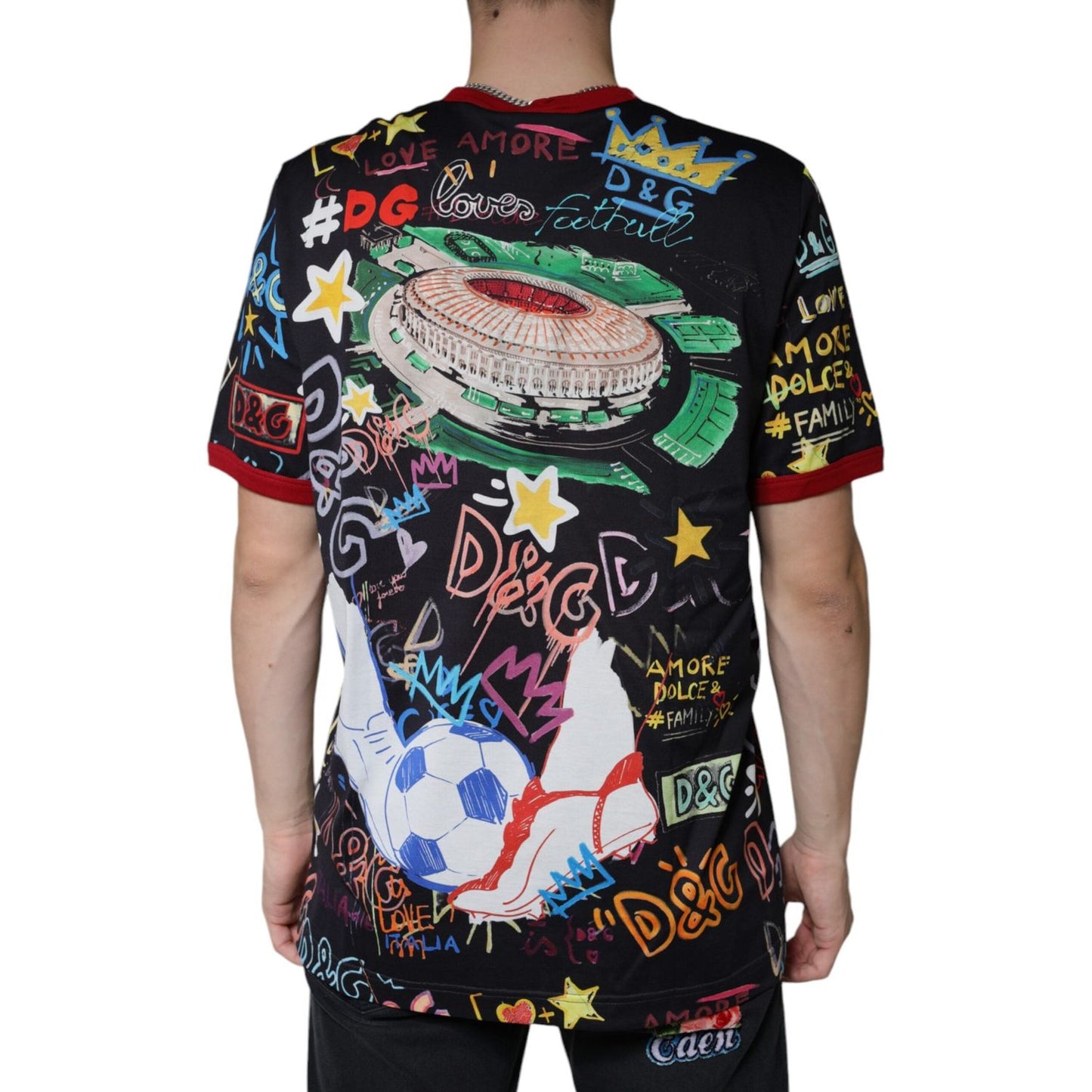 Dolce & Gabbana Multicolor Graphic Print Cotton Crew Neck T-shirt