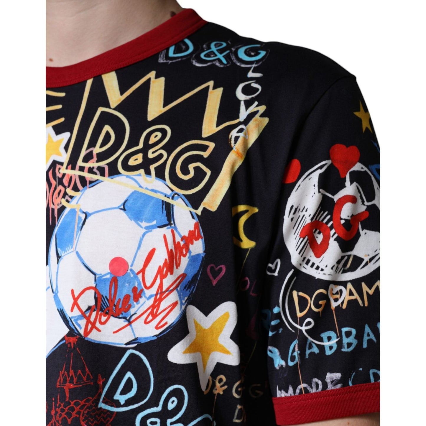 Dolce & Gabbana Multicolor Graphic Print Cotton Crew Neck T-shirt