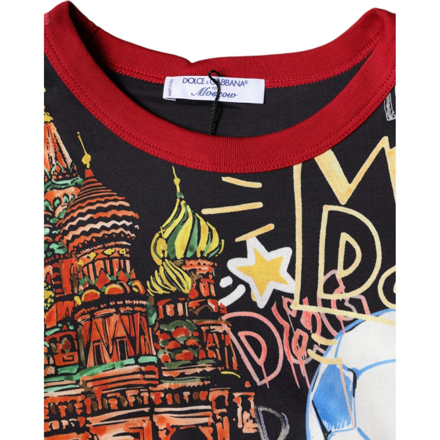 Dolce & Gabbana Multicolor Graphic Print Cotton Crew Neck T-shirt