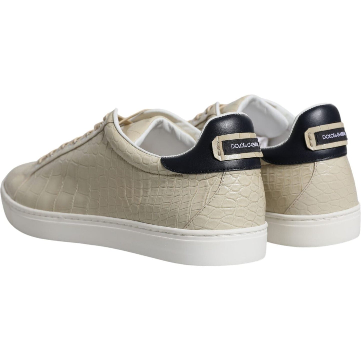 Dolce & Gabbana Beige London Leather Low Top Sneakers Shoes