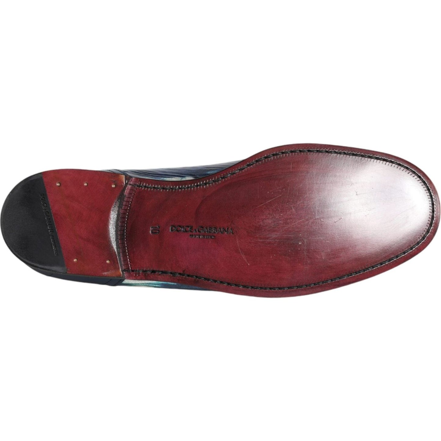 Dolce & Gabbana Blue Tie Dye DG Loafers Formal Shoes Dolce & Gabbana