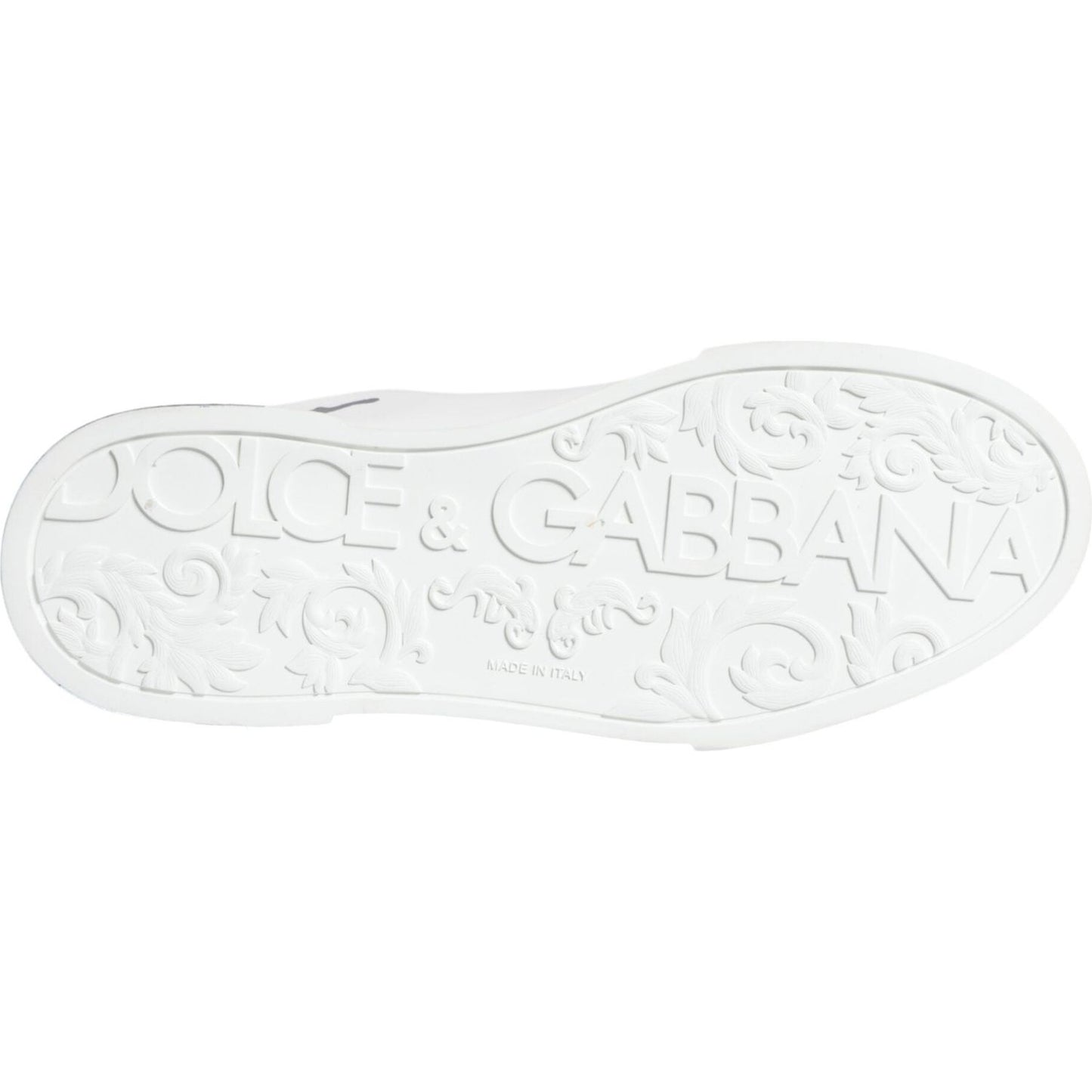 Dolce & Gabbana White Blue Leather Crown Milano Sneakers Shoes Dolce & Gabbana