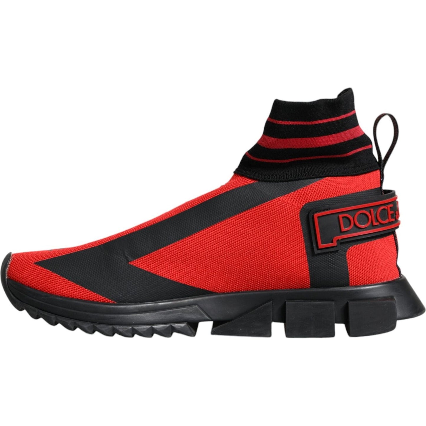 Dolce & Gabbana Red Black High Top Sorrento Sneakers Shoes