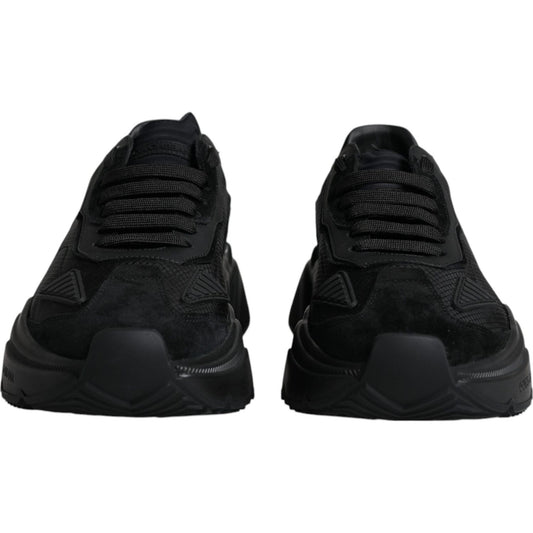 Dolce & Gabbana Black Leather Daymaster Low Top Sneakers Shoes