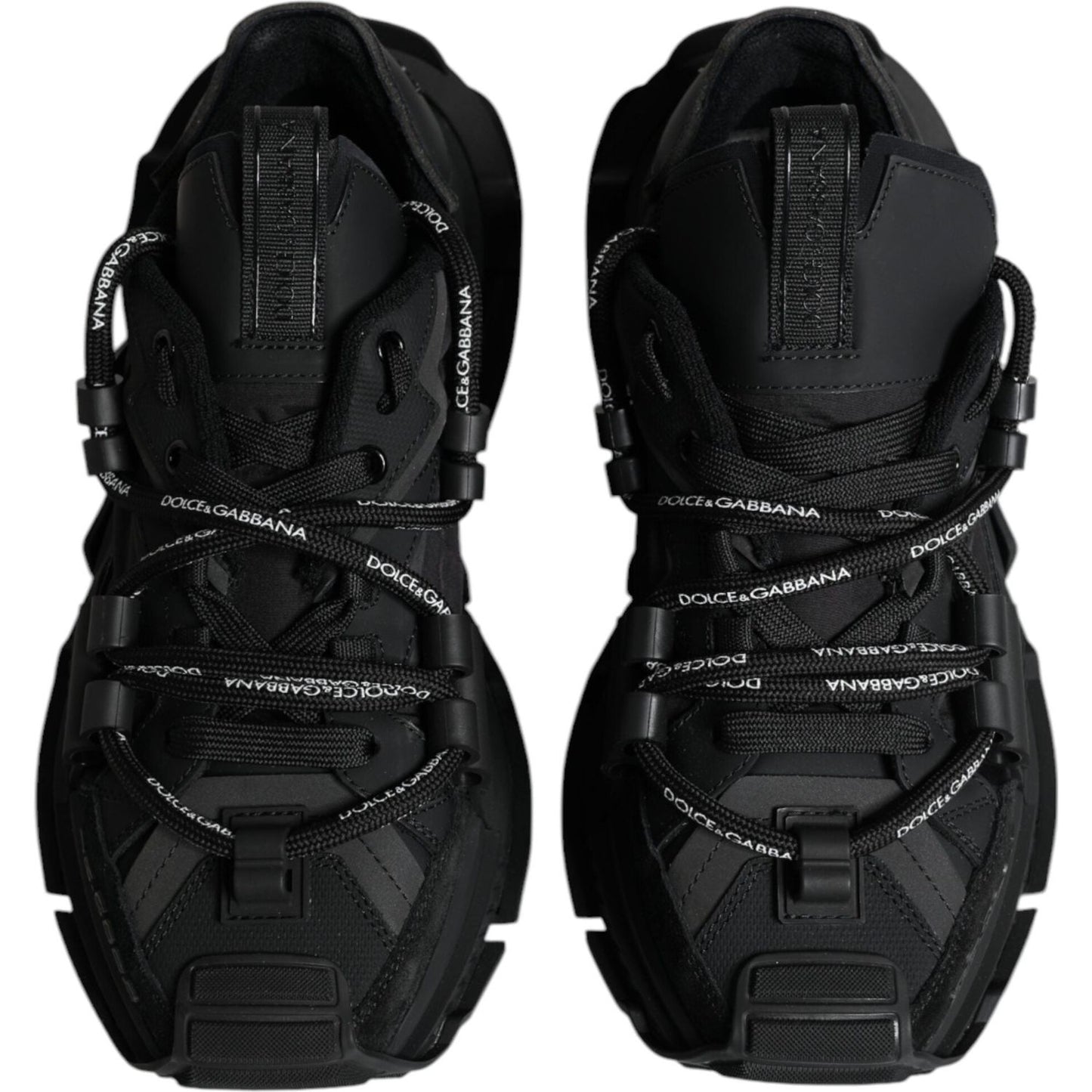 Dolce & Gabbana Black Low Top Space Lace Up Sneakers Shoes Dolce & Gabbana