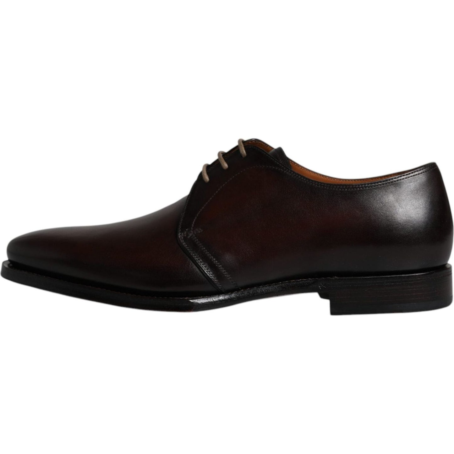 Dolce & Gabbana Black Leather Lace Up Men Derby Formal Shoes Dolce & Gabbana