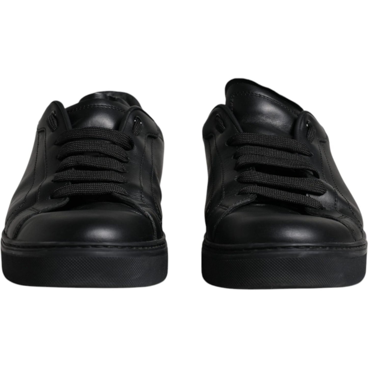 Dolce & Gabbana Black Leather Low Top Sneakers Shoes Dolce & Gabbana