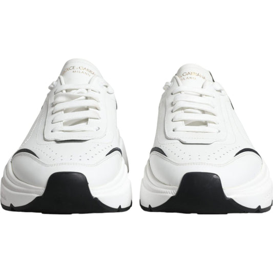 Dolce & Gabbana White Black DAYMASTER Leather Sneakers Shoes