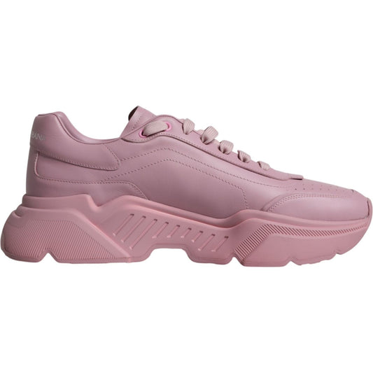 Dolce & Gabbana Pink Leather Daymaster Low Top Sneakers Shoes