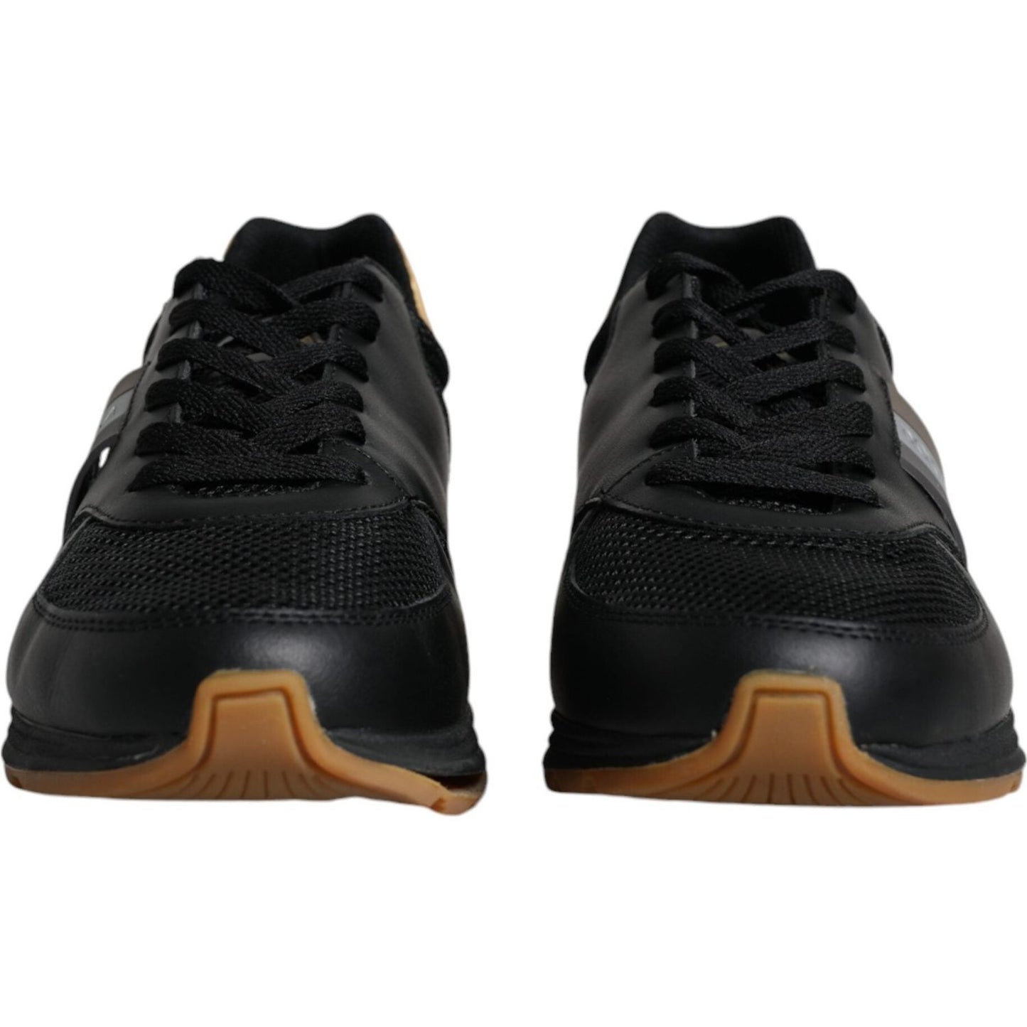 Dolce & Gabbana Black Logo Leather Casual Men Sneakers Shoes Dolce & Gabbana