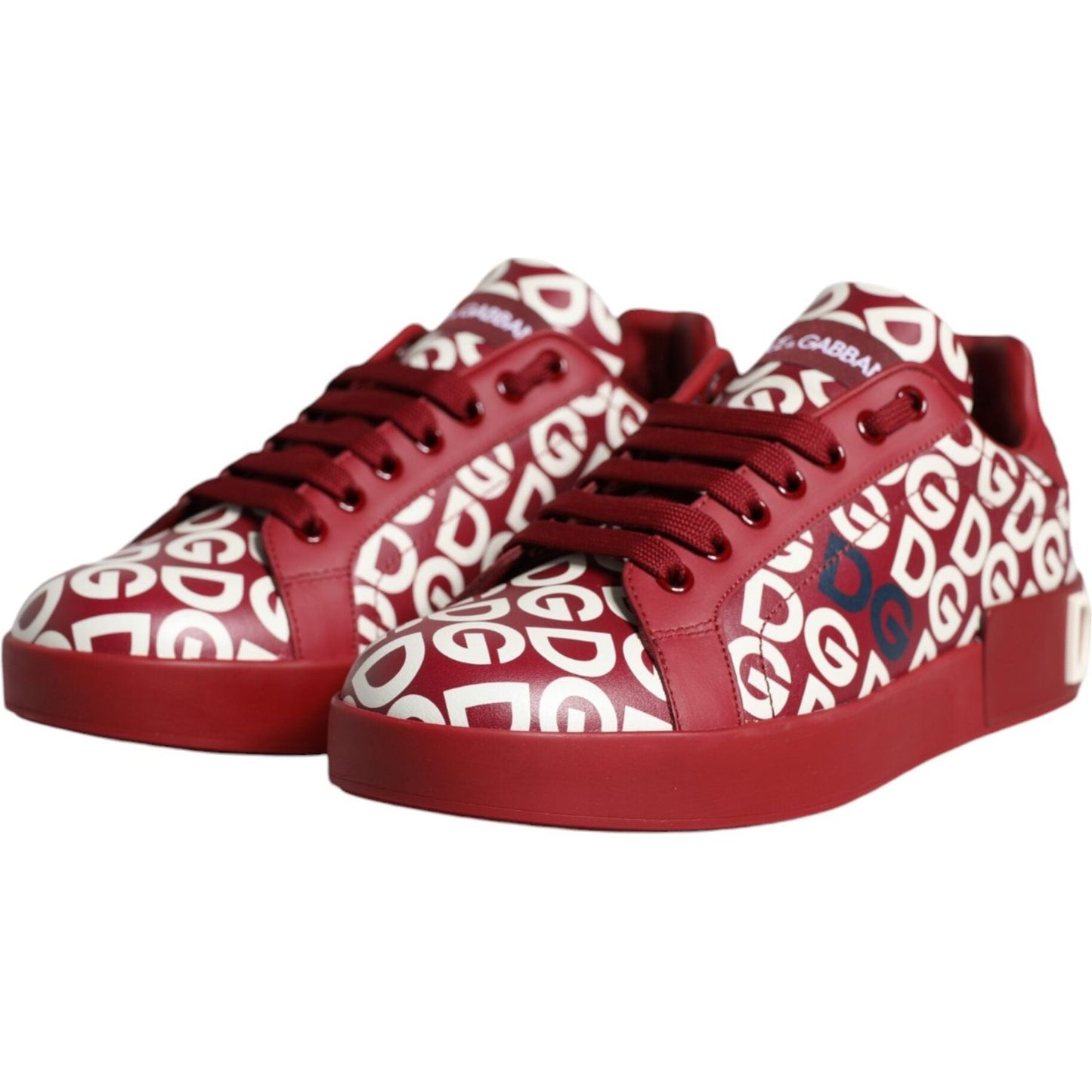 Dolce & Gabbana White Red Leather DG Mania Sneakers Shoes Dolce & Gabbana