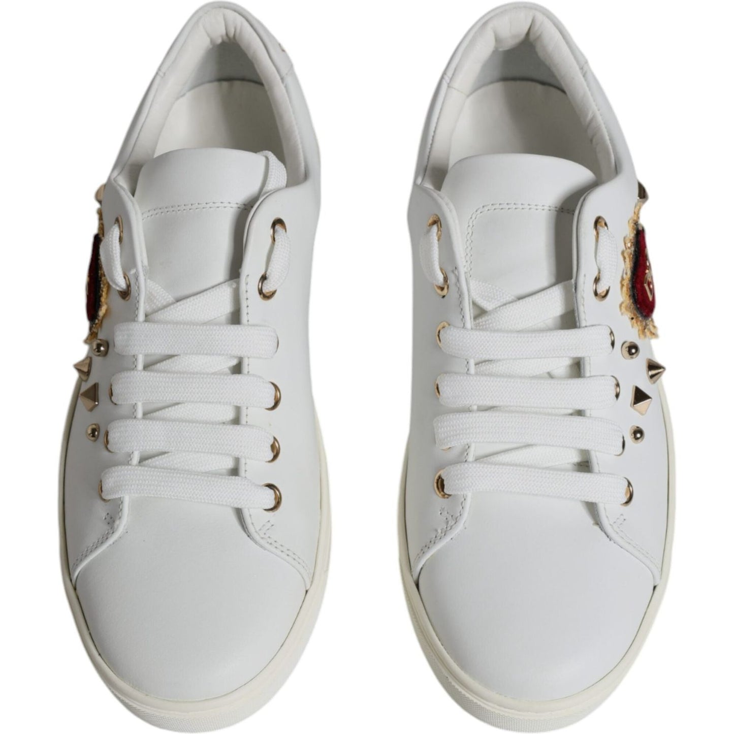 Dolce & Gabbana White Portofino Sacred Heart Sneakers Shoes Dolce & Gabbana