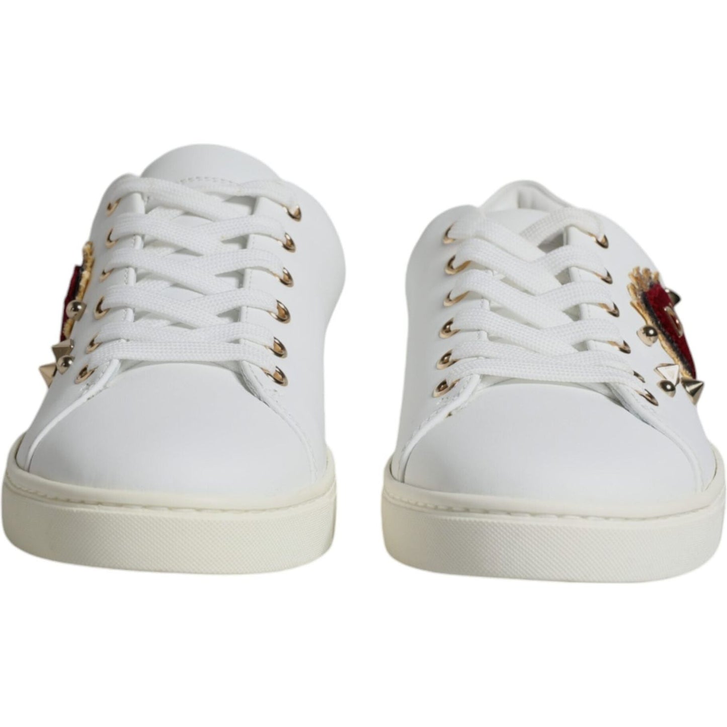 Dolce & Gabbana White Portofino Sacred Heart Sneakers Shoes Dolce & Gabbana