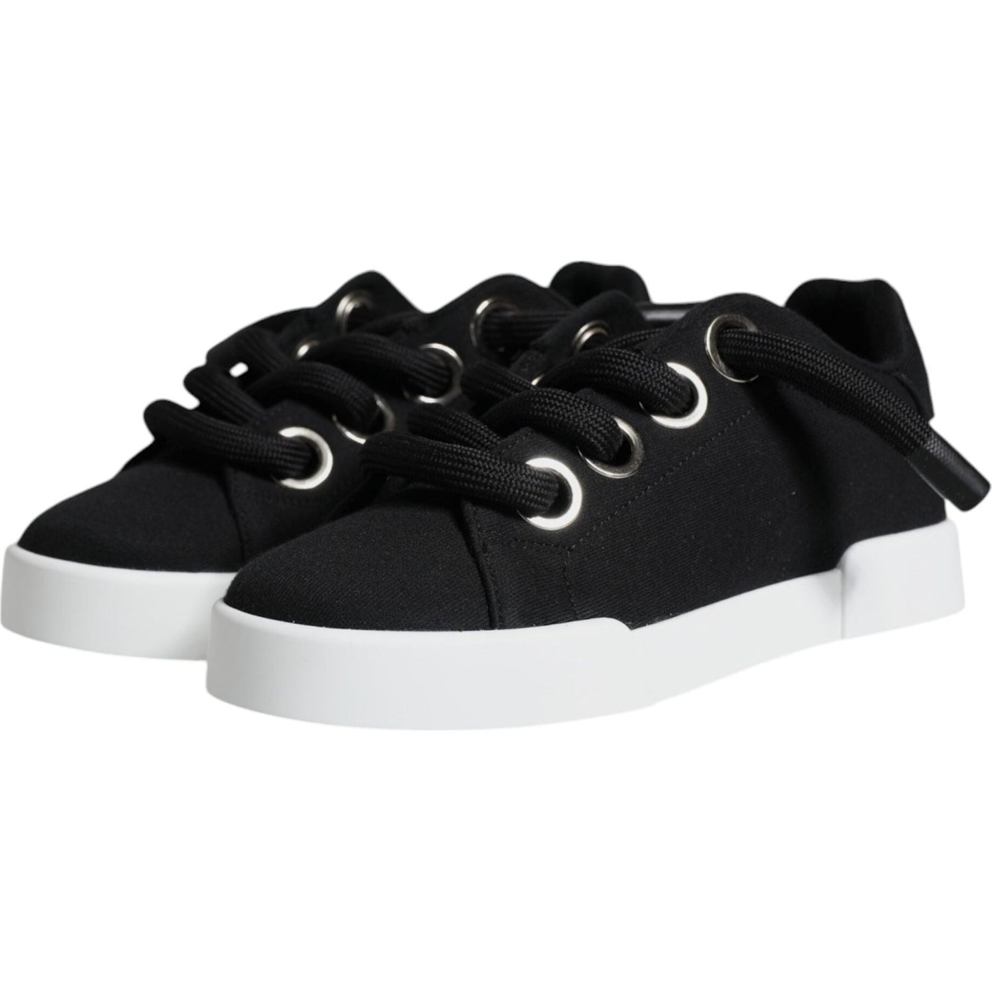 Dolce & Gabbana Black Portofino Low Top Sneakers Shoes Dolce & Gabbana