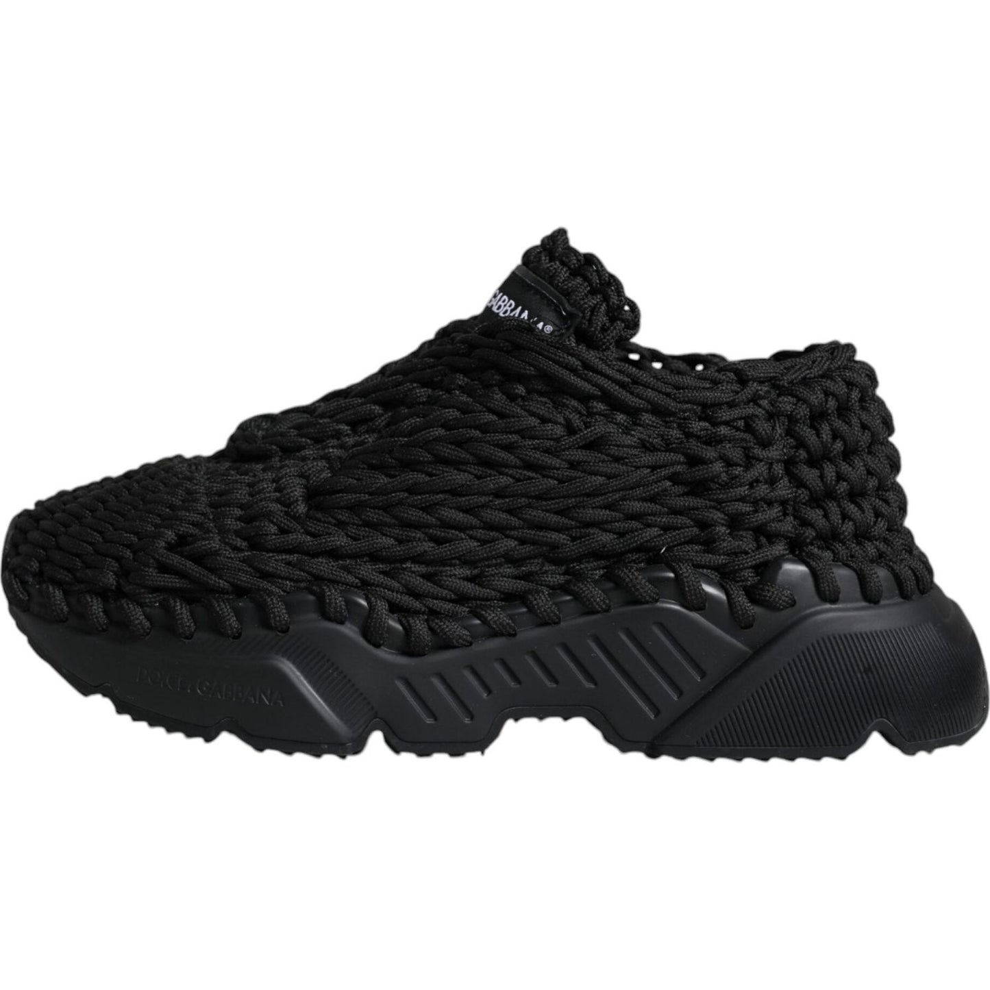 Dolce & Gabbana Black Knitted Daymaster Sneakers Shoes Dolce & Gabbana