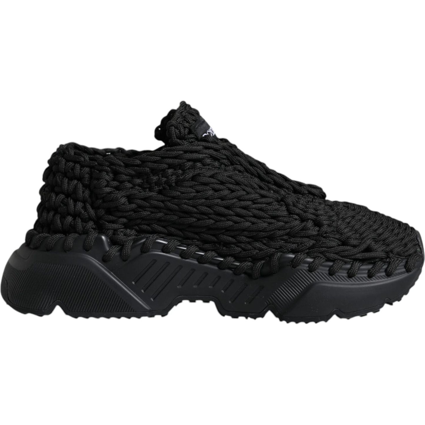 Dolce & Gabbana Black Knitted Daymaster Sneakers Shoes Dolce & Gabbana