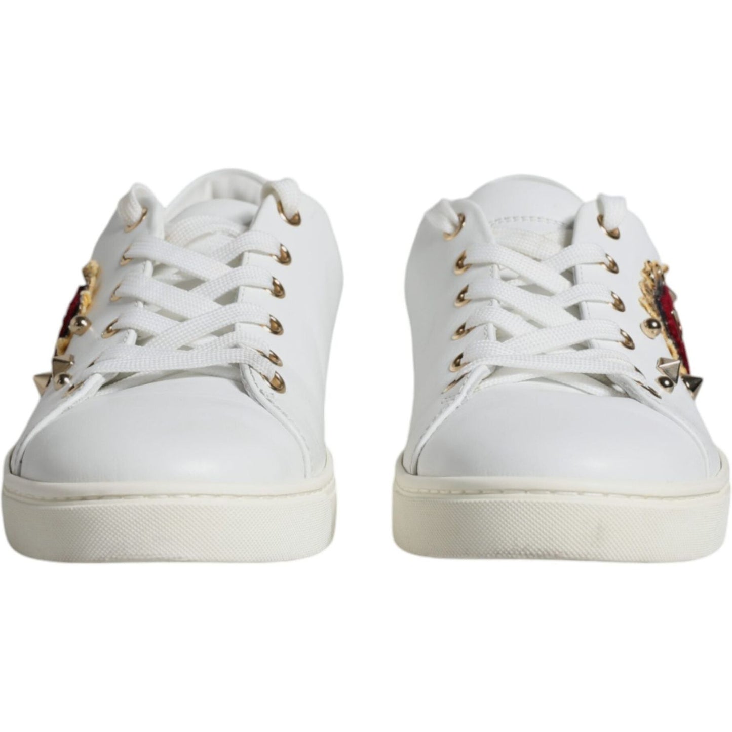 Dolce & Gabbana White Portofino Sacred Heart Sneakers Shoes Dolce & Gabbana