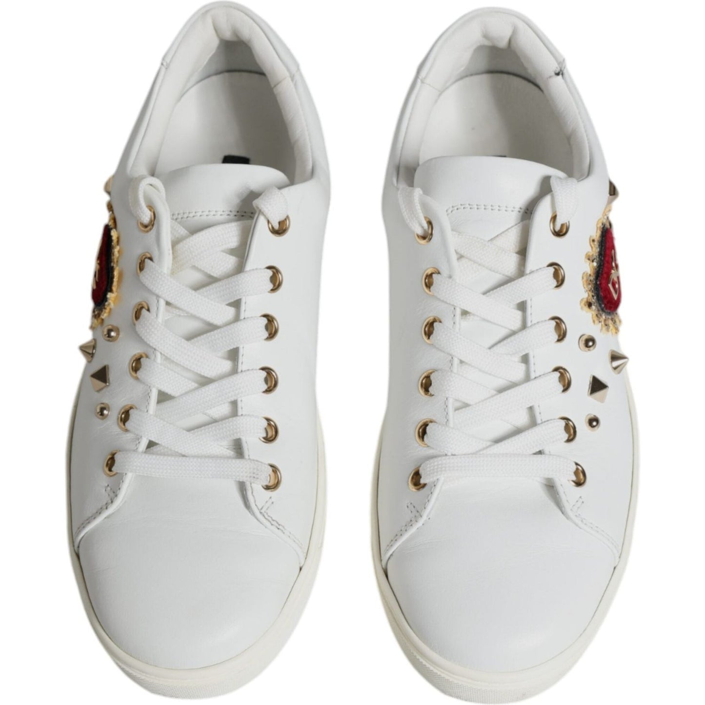 Dolce & Gabbana White Portofino Sacred Heart Sneakers Shoes Dolce & Gabbana