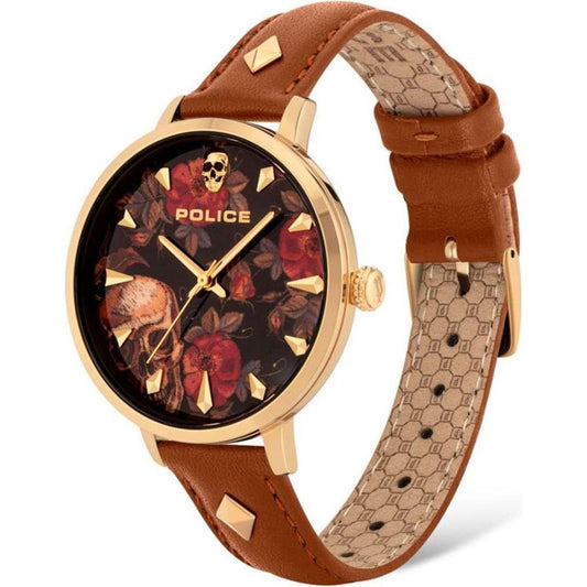 Police Brown Leather Watch Police