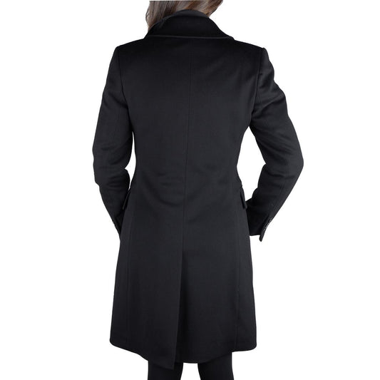 Made in Italy Black Wool Vergine Jackets & Coat Made in Italy