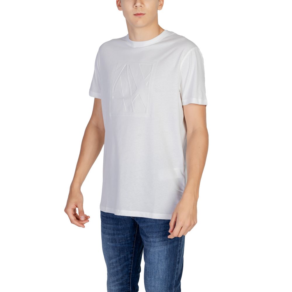 Armani Exchange Cream Cotton T-Shirt Armani Exchange